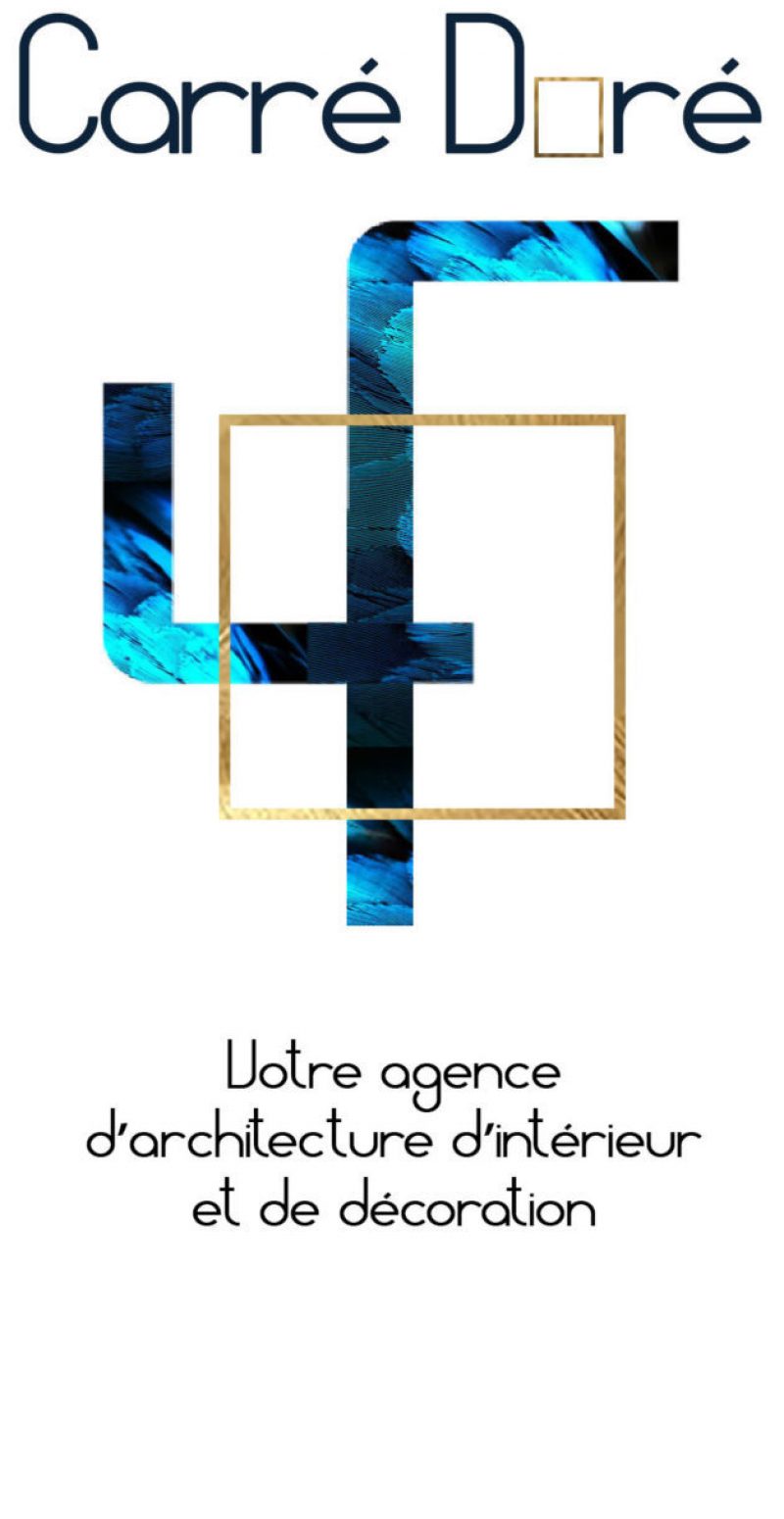 Logotype vertical de l'agence Carré Doré, Votre agence d'architecture d'intérieur et de décoration